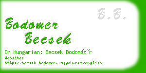 bodomer becsek business card